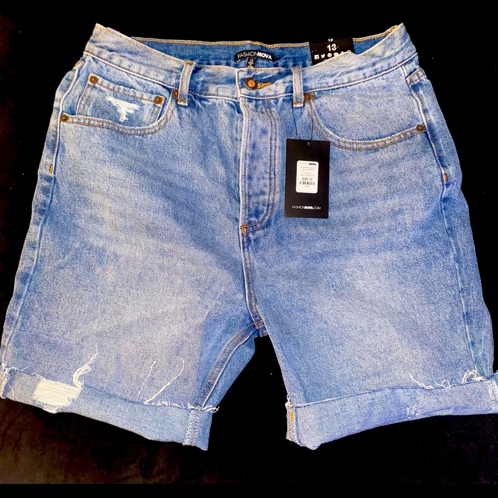 Fashion Nova Denim Midi Shorts